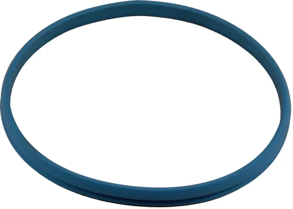 Dichtung in blauer Farbe, ringförmig, für Abgasrohranwendungen geeignet. Produkt von Wolf, entworfen für die Gewährleistung einer sicheren Verbindung in Abgassystemen.